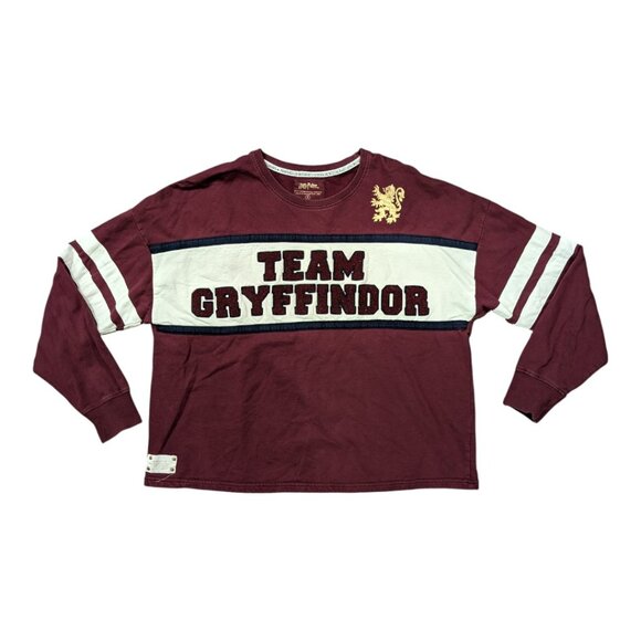 Harry Potter Team Gryffindor Chenille Lettering Cropped Sweatshirt Size Small - Picture 1 of 10